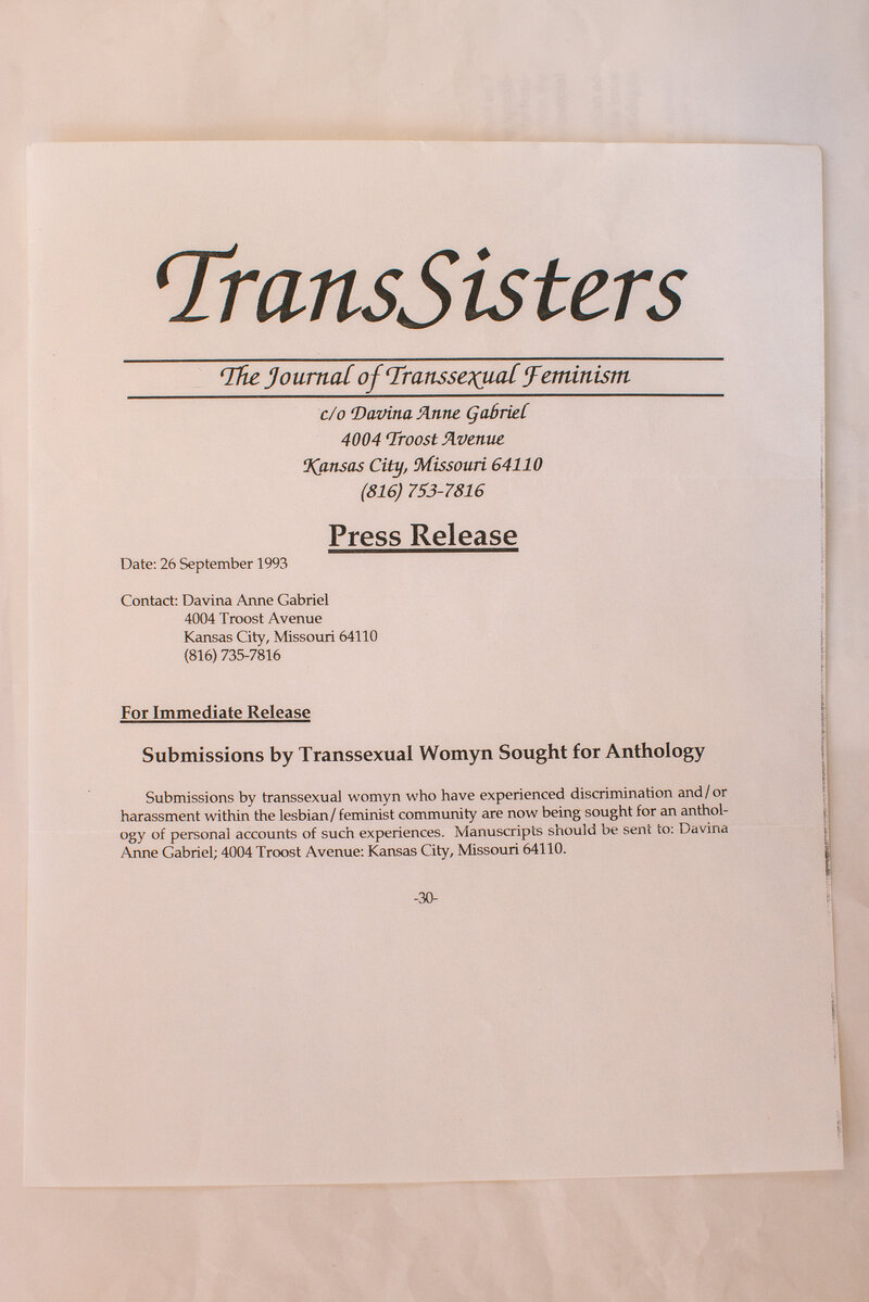 Submissions by Transsexual Womyn Sought for Anthology