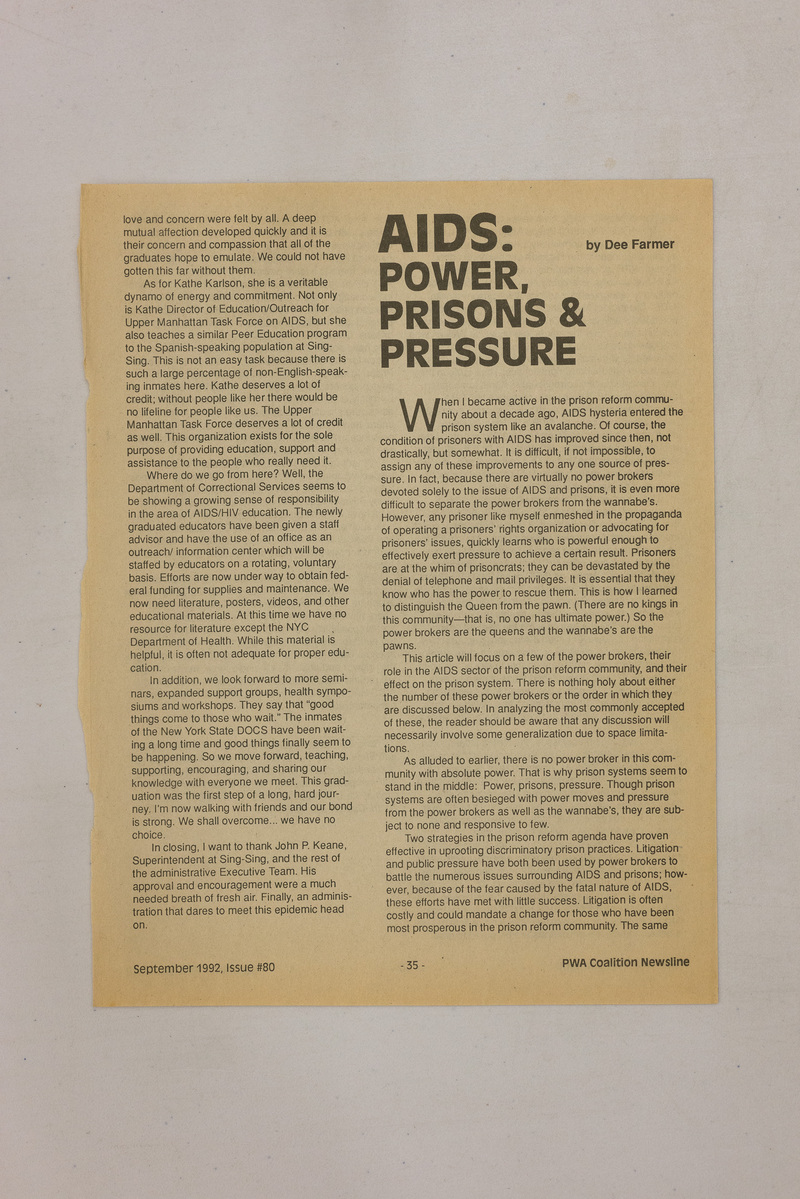 AIDS: Power, Prisons & Pressure