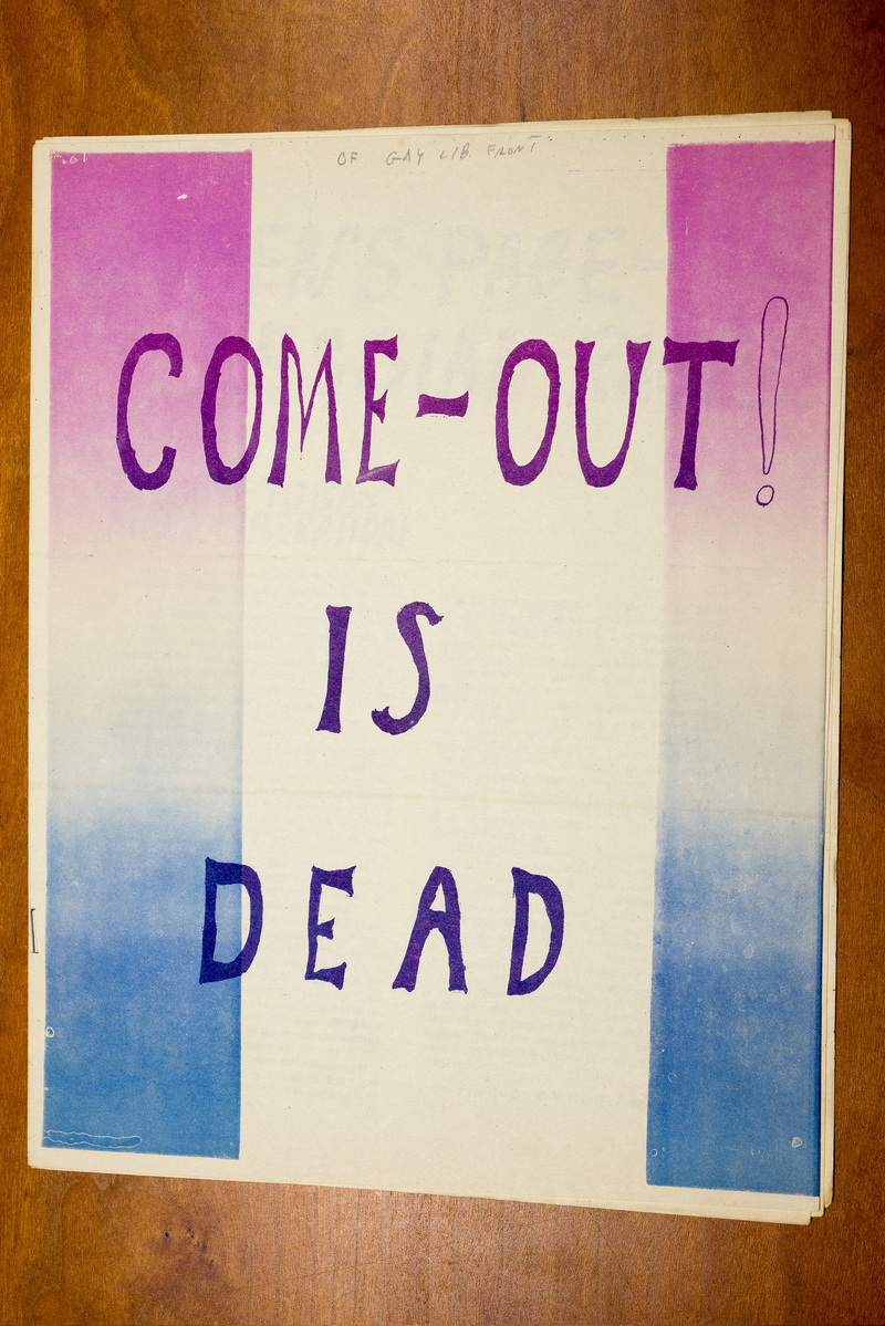 Come-Out is Dead / "Gay" Male Liberation is Dead